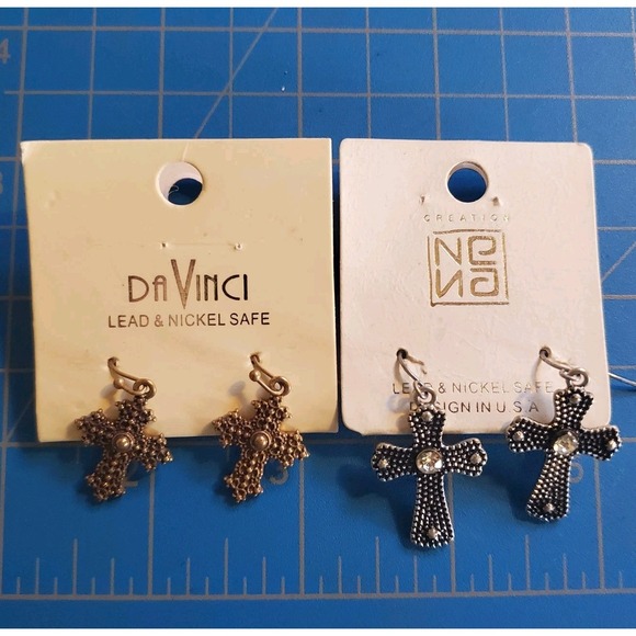 Fashion Jewelry Jewelry - Lot Of 2 Sets - Womens Fashion Jewelry Cross Hook Earrings Small New